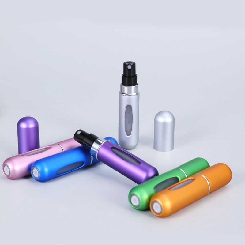 5ml Perfume Atomizer Portable Liquid Container For Cosmetics Mini Aluminum Spray Alcochol Empty Bottle Refillable For Traveling