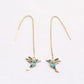 Korean Glossy Arc Bar Long Tassel Earrings