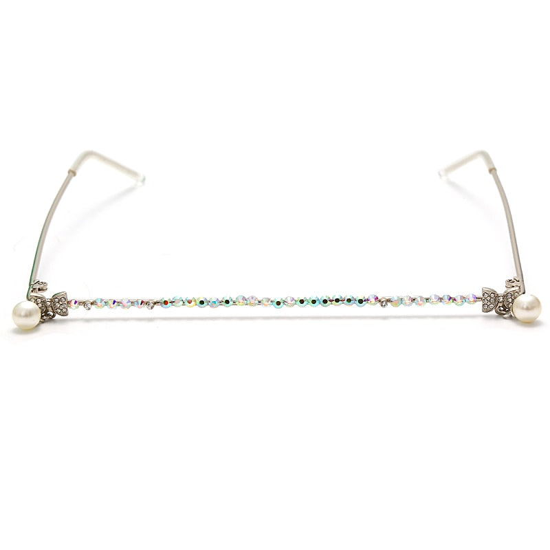 One Piece Rhinestone Eyeglass Frames