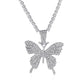 LATS Punk Cuban Big Butterfly Necklace