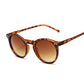 Vintage Leopard Round Sunglasses Woman