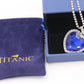 Titanic Heart of Ocean Blue Heart Love Forever Pendant Necklace + Velvet Bag