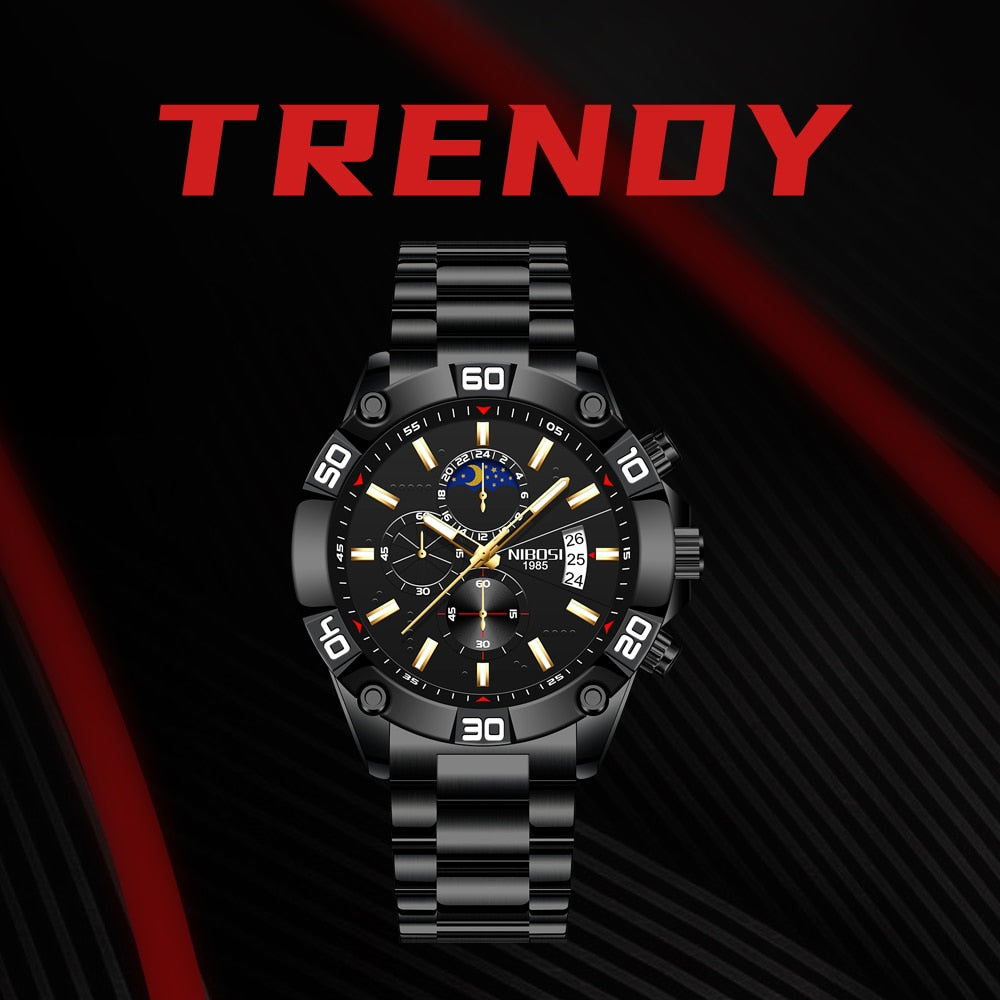 NIBOSI 2022 Fashion Gold Watch