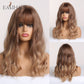 EASIHAIR Brown to Blonde Ombre Synthetic Wigs