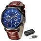 2022 New Mens Watches LIGE Top Brand Leather