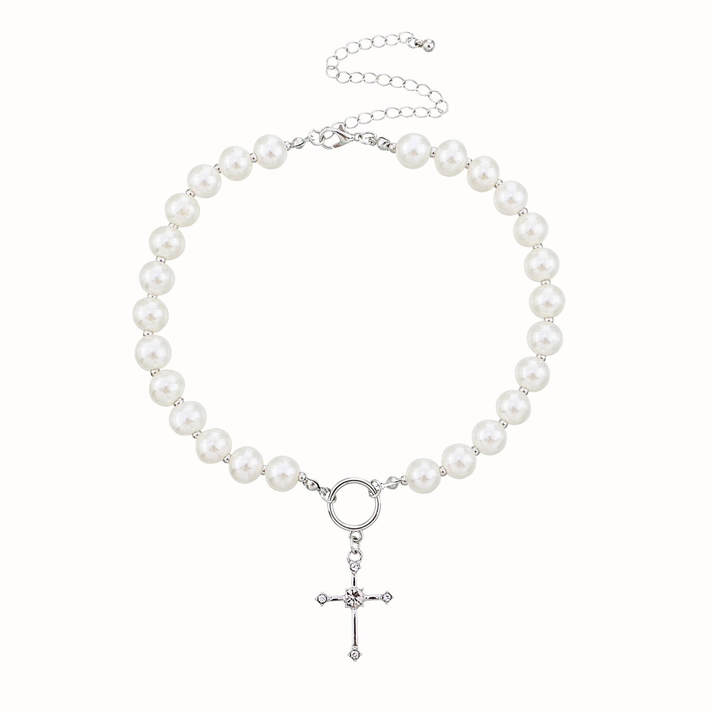 Antique Pearl Chain Necklace With Butterfly