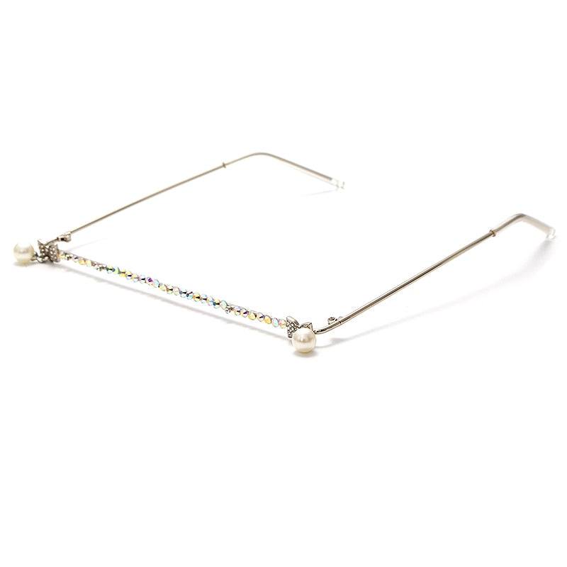 One Piece Rhinestone Eyeglass Frames