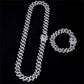 Iced Out Cuban Necklace Bracelet Men