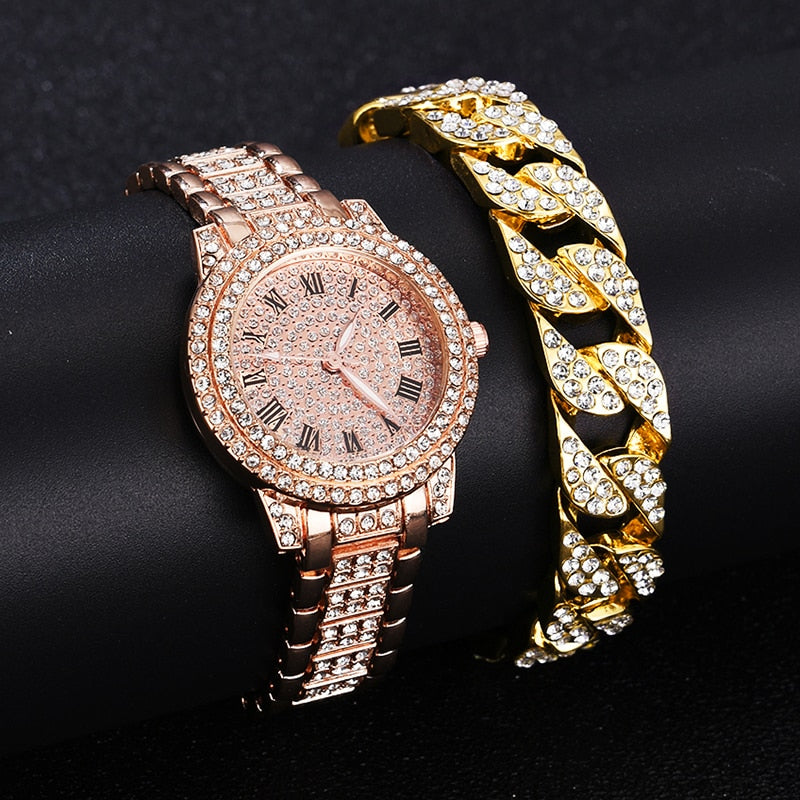 Diamond Women Watches Gold