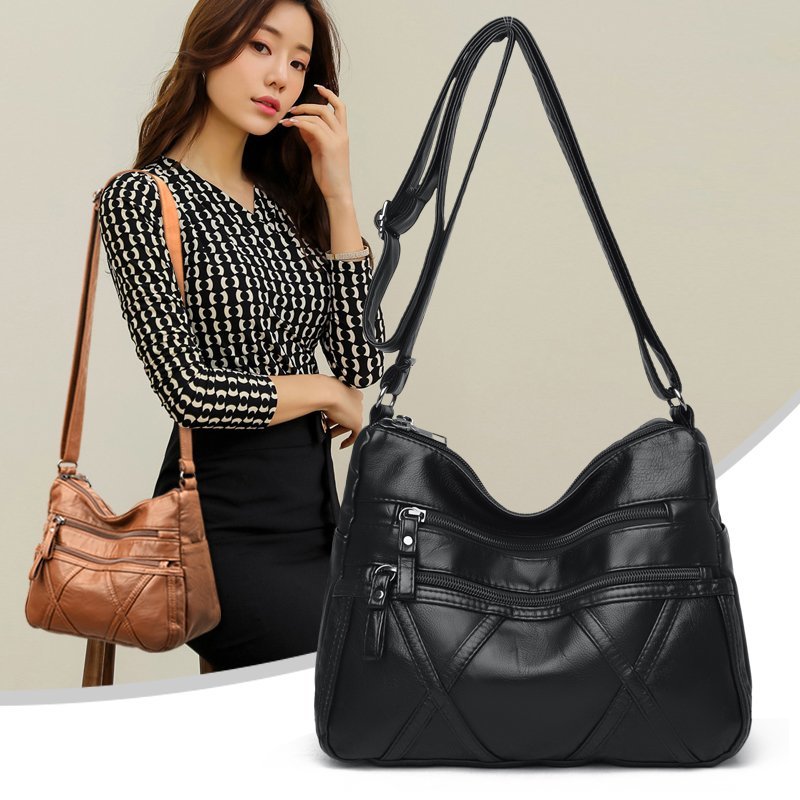 High Quality Women&#39;s Soft Leather Shoulder Bags Multi-Layer Classic Crossbody Bag Luxury Designer Handbag and Purse