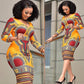 African Style Floral Print Retro Dress