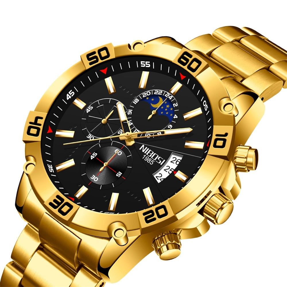 NIBOSI 2022 Fashion Gold Watch