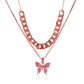 LATS Punk Cuban Big Butterfly Necklace