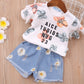 2T Girls Clothes Sets  T-Shirt+Denim