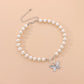 Antique Pearl Chain Necklace With Butterfly