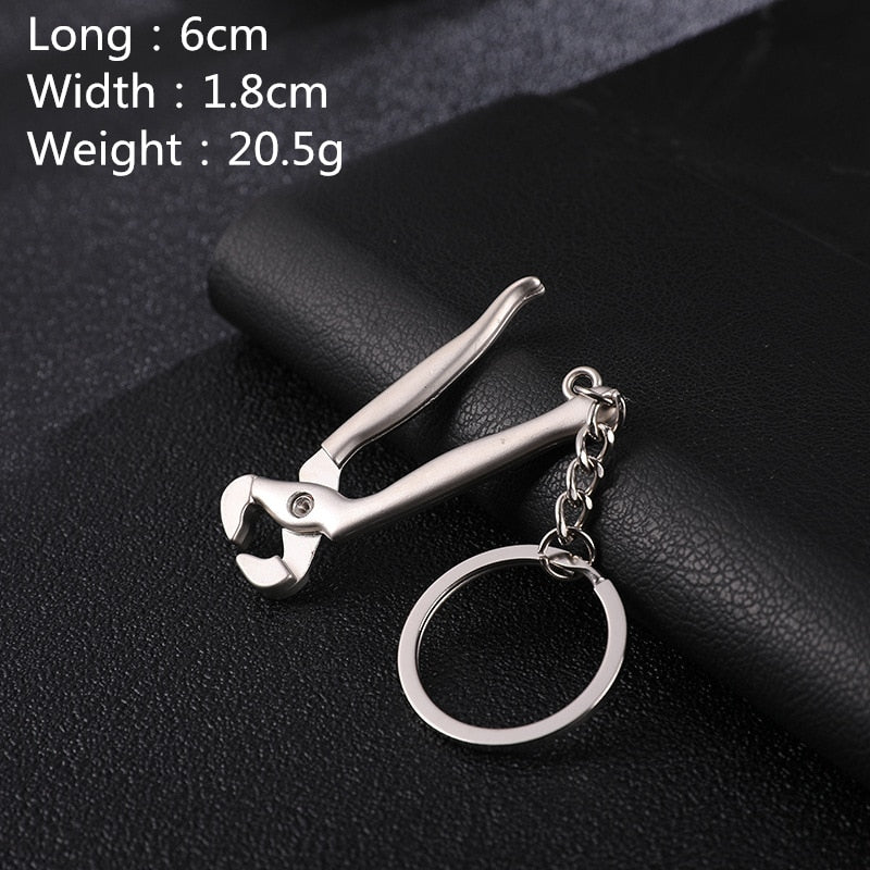 Hot Keychains For Men Car Bag KeyRing Combination Tool Portable Mini Utility Pocket Clasp Ruler Hammer Wrench Pliers Shovel