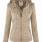 Faux cuir veste femmes 2021 basique veste manteau femme hiver moto veste Faux cuir daim PU fermeture éclair sweats à capuche vêtements d'extérieur