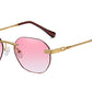 Peekaboo brown gold metal ladies sunglasses