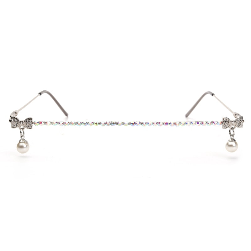 One Piece Rhinestone Eyeglass Frames