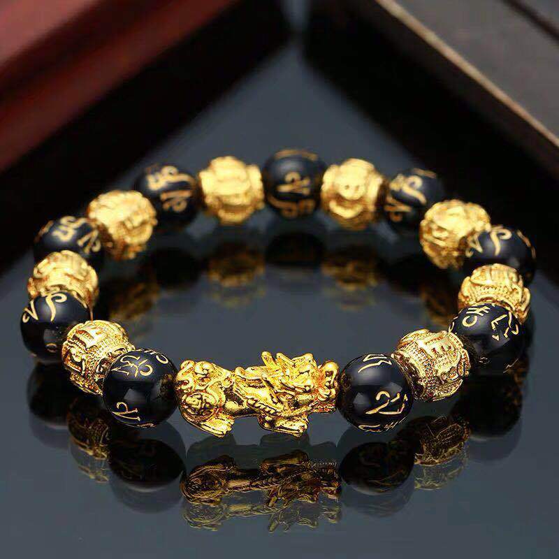 Feng Shui Obsidian Stone Beads Bracelet