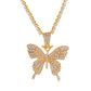 LATS Punk Cuban Big Butterfly Necklace