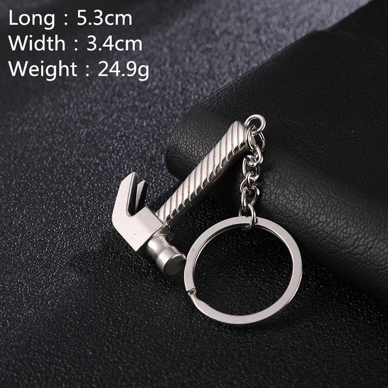 Hot Keychains For Men Car Bag KeyRing Combination Tool Portable Mini Utility Pocket Clasp Ruler Hammer Wrench Pliers Shovel