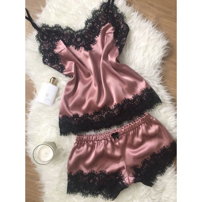 Sleepwear Sleeveless Tops+Shorts Sets Pyjama