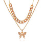 LATS Punk Cuban Big Butterfly Necklace