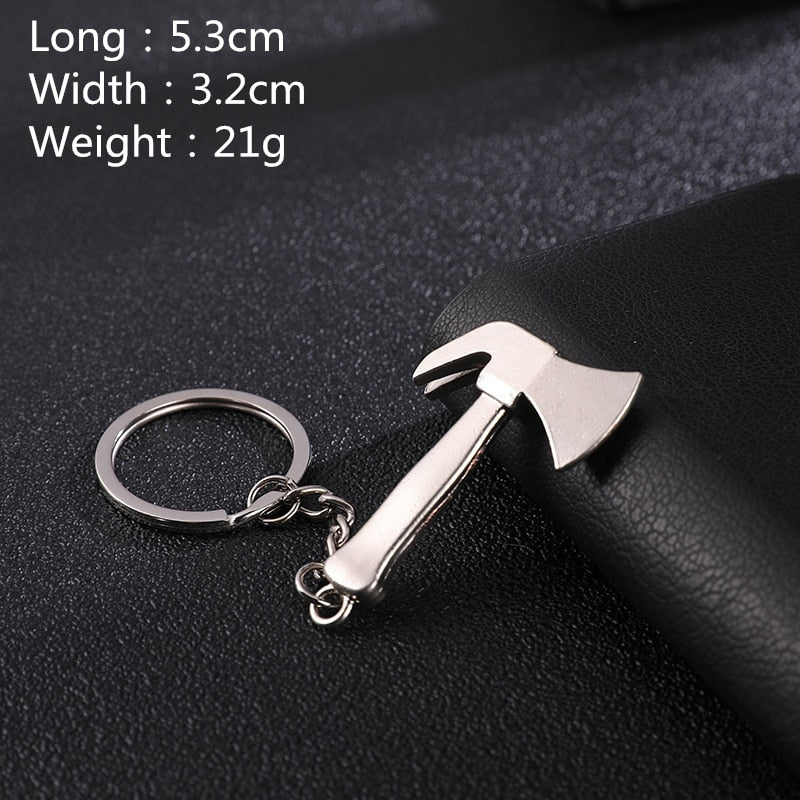 Hot Keychains For Men Car Bag KeyRing Combination Tool Portable Mini Utility Pocket Clasp Ruler Hammer Wrench Pliers Shovel