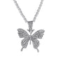 LATS Punk Cuban Big Butterfly Necklace