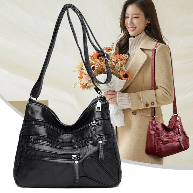 High Quality Women&#39;s Soft Leather Shoulder Bags Multi-Layer Classic Crossbody Bag Luxury Designer Handbag and Purse