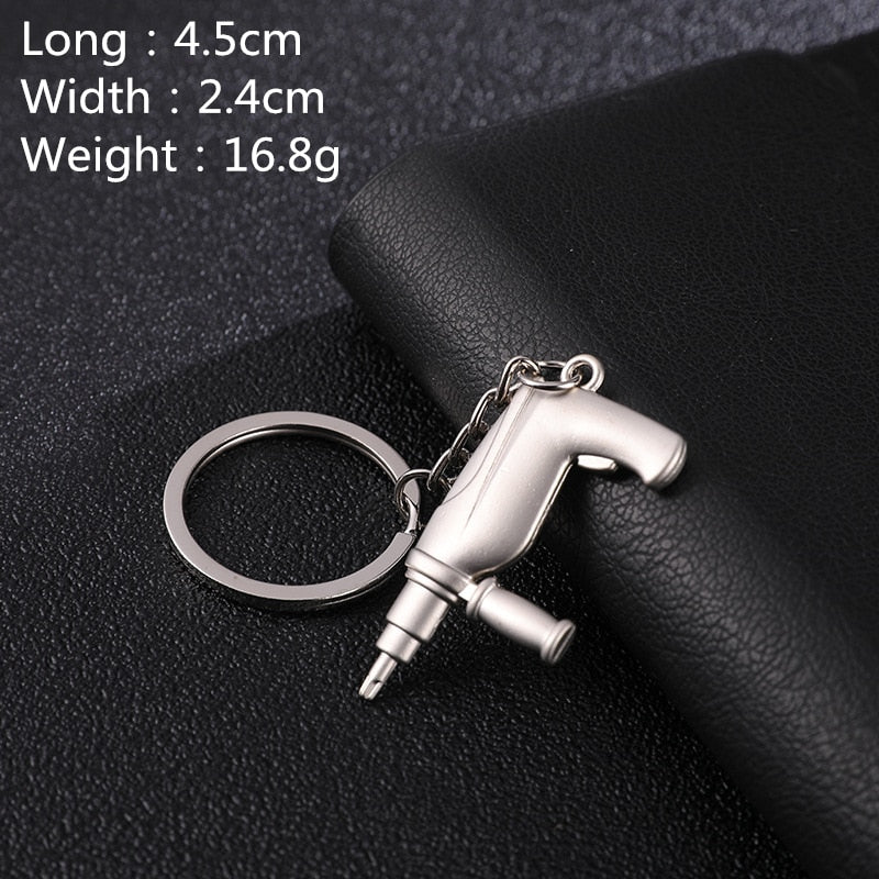 Hot Keychains For Men Car Bag KeyRing Combination Tool Portable Mini Utility Pocket Clasp Ruler Hammer Wrench Pliers Shovel