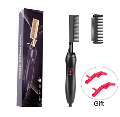 Hot Straightening Heat Pressing Comb Ceramic Curling
