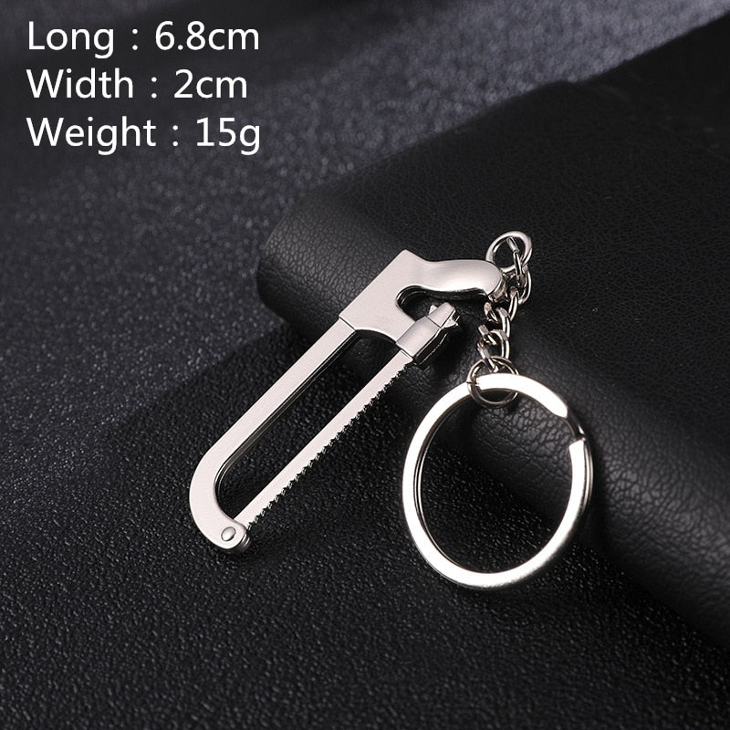Hot Keychains For Men Car Bag KeyRing Combination Tool Portable Mini Utility Pocket Clasp Ruler Hammer Wrench Pliers Shovel