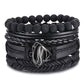 IFMIA Vintage Black Bead Bracelets For Men
