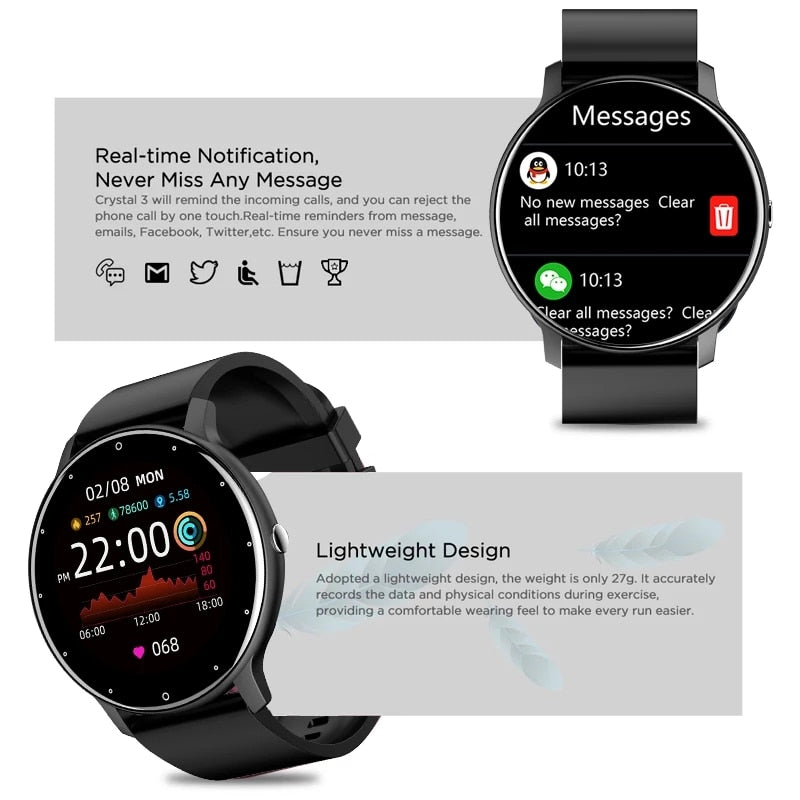 LIGE 2022 New Smart Watch Full Touch Screen