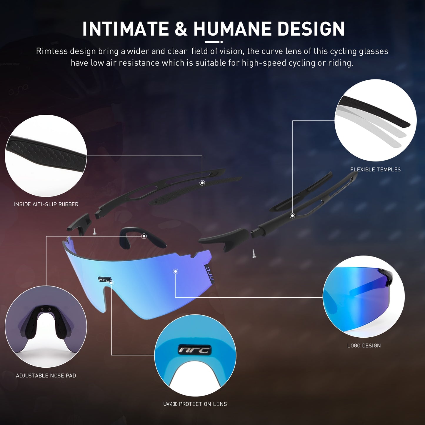 NRC 3 Lens UV400 Cycling Sunglasses