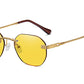 Peekaboo brown gold metal ladies sunglasses