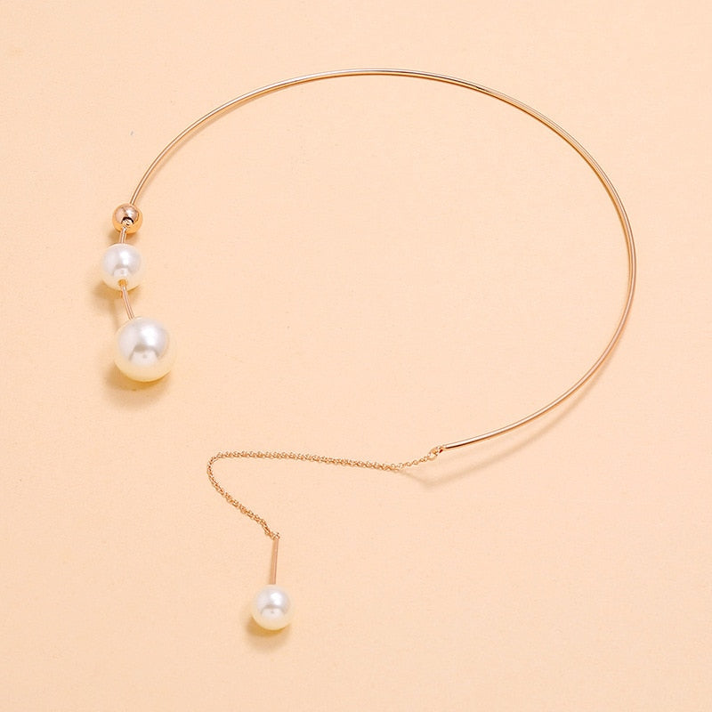 Elegant Pearl Choker Necklace
