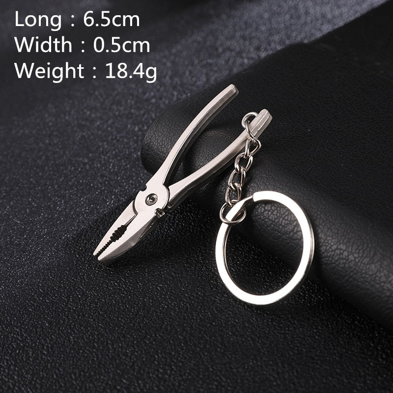 Hot Keychains For Men Car Bag KeyRing Combination Tool Portable Mini Utility Pocket Clasp Ruler Hammer Wrench Pliers Shovel