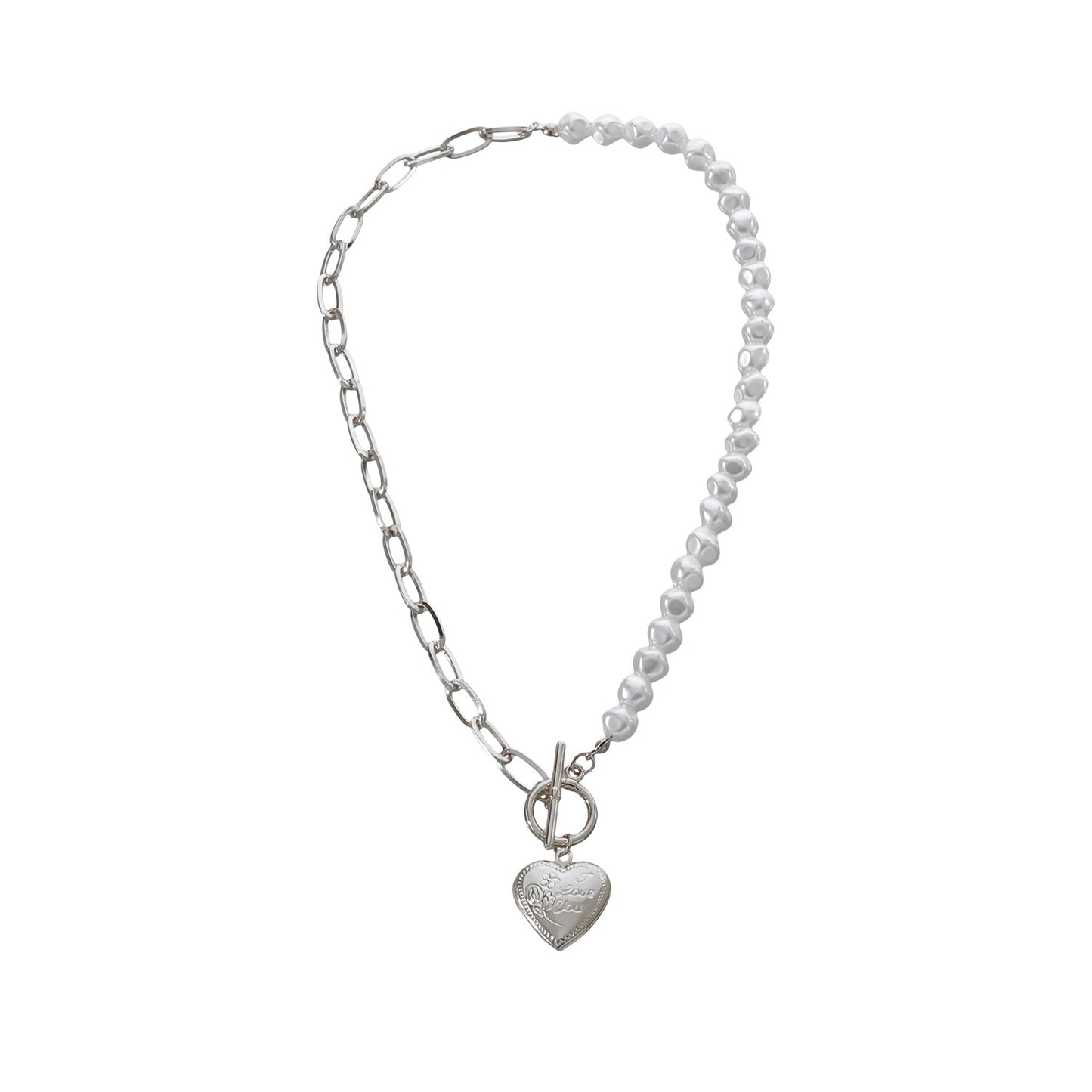 Antique Pearl Chain Necklace With Butterfly