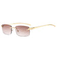 Cheetah Rimless Rectangle Sunglasses