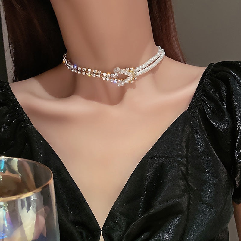Elegant Pearl Choker Necklace