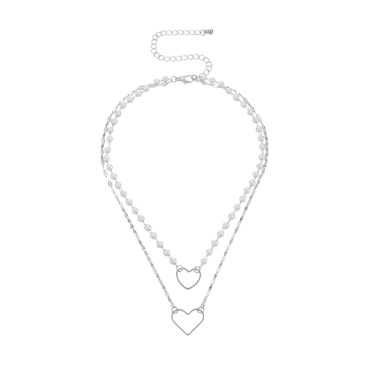 Antique Pearl Chain Necklace With Butterfly