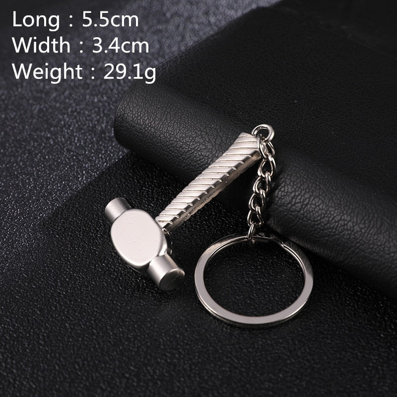 Hot Keychains For Men Car Bag KeyRing Combination Tool Portable Mini Utility Pocket Clasp Ruler Hammer Wrench Pliers Shovel