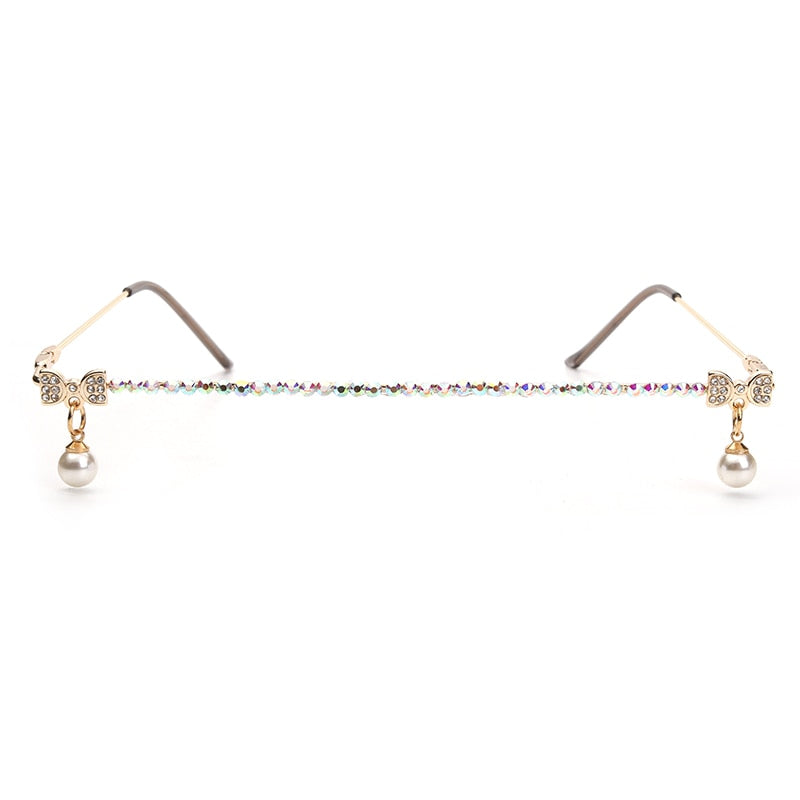One Piece Rhinestone Eyeglass Frames