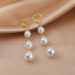 Korean Glossy Arc Bar Long Tassel Earrings