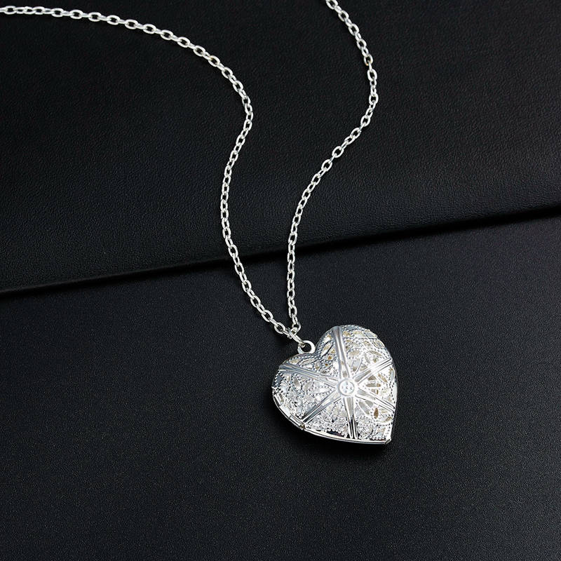 Openable Love Heart Locket Pendant Necklace