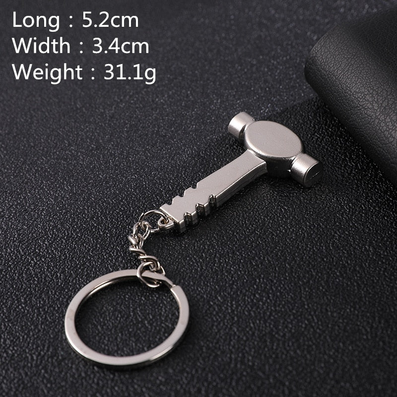 Hot Keychains For Men Car Bag KeyRing Combination Tool Portable Mini Utility Pocket Clasp Ruler Hammer Wrench Pliers Shovel