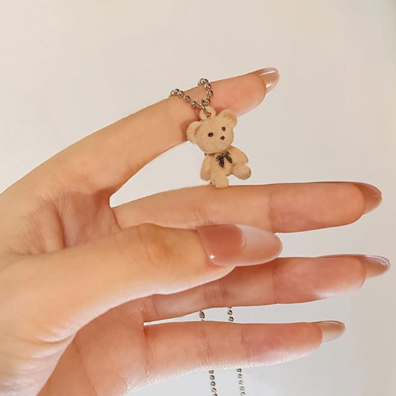 Cute Plush Bear Pendant Necklace